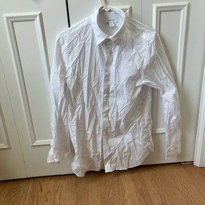 White small Calvin Klein button down dress shirt